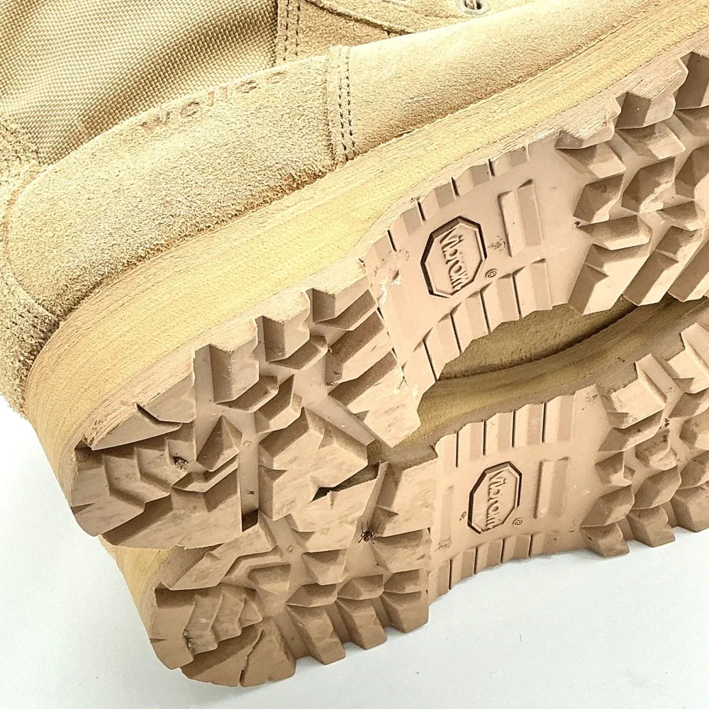 Wellco Mens Size 10.5 R Combat Boots Tan Suede USMC Military Tactical